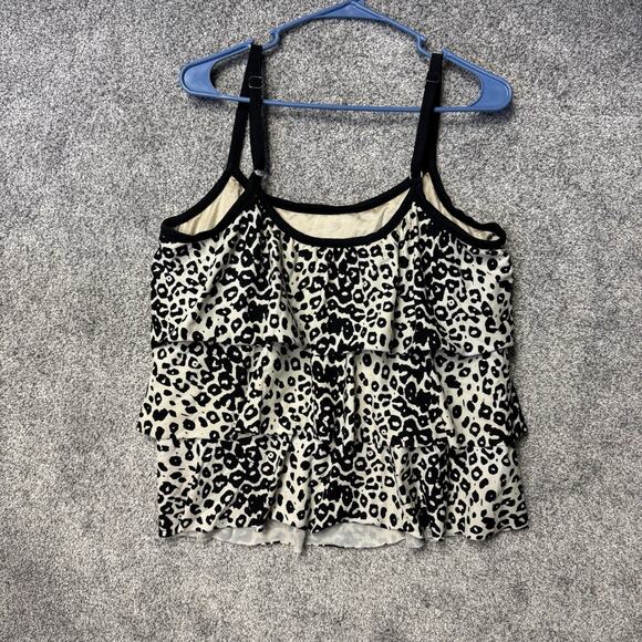 Maxine of Hollywood Tankini Swim Top Size 18 Leopard Print Bold Chic Retro Glam - Picture 1 of 10
